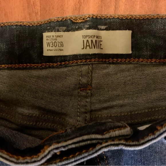 LN WOMENS TOPSHOP JAMIE JEANS. HIGH RISE. ZIP FLY, 5 POCKET DESIGN. NORDSTROM - Picture 6 of 6
